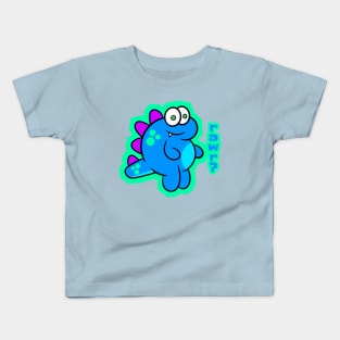 Blue Dinosaur Rawr Kids T-Shirt